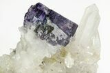 Purple Cubic Fluorite Crystal on Quartz - Yaogangxian Mine #215780-1